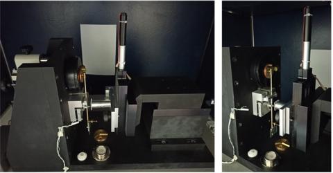 Nanoindenter, mod. NanoTest P1, from MicroMaterials, and Berkovich indenter