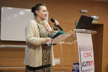 Pilar Aranda durante el encuentro