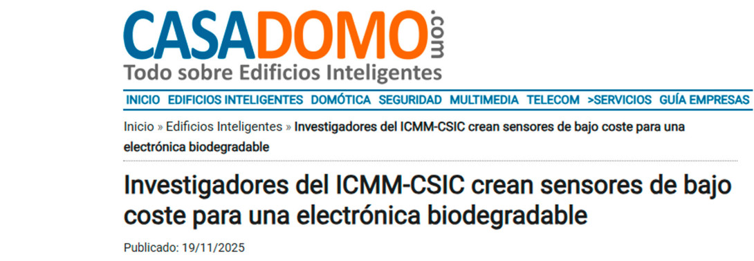 Investigadores del ICMM-CSIC crean sensores de bajo coste para una electrónica biodegradable