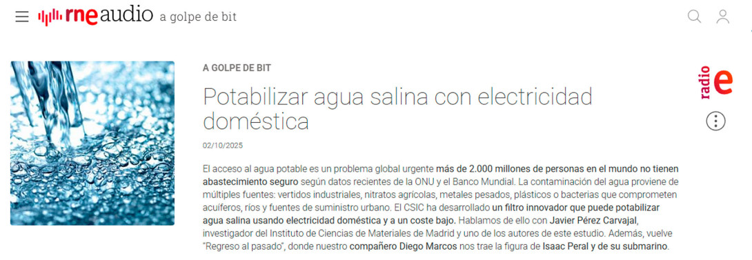 Potabilizar agua salina con electricidad doméstica