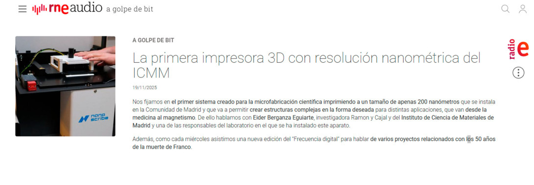 La primera impresora 3D con resolución nanométrica del ICMM