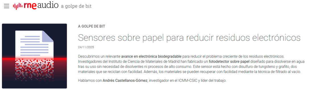 Sensores sobre papel para reducir residuos electrónicos