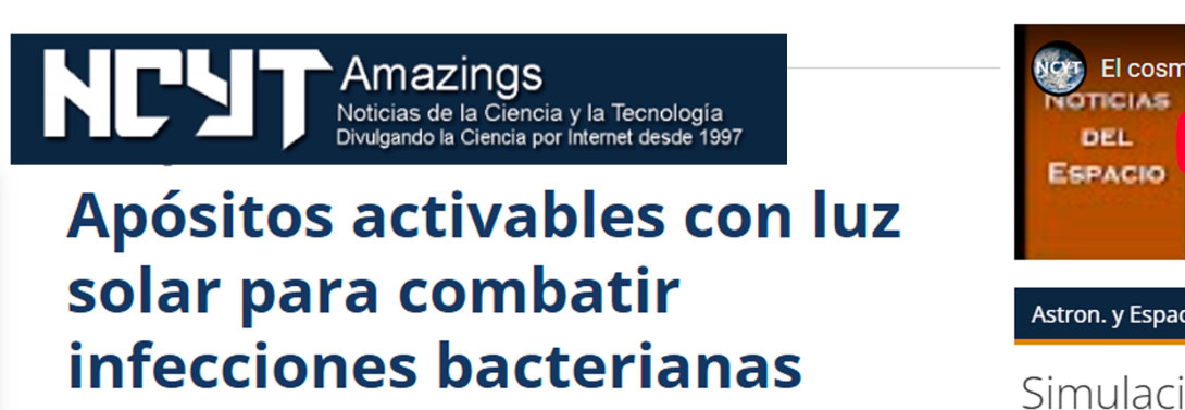 Apósitos activables con luz solar para combatir infecciones bacterianas