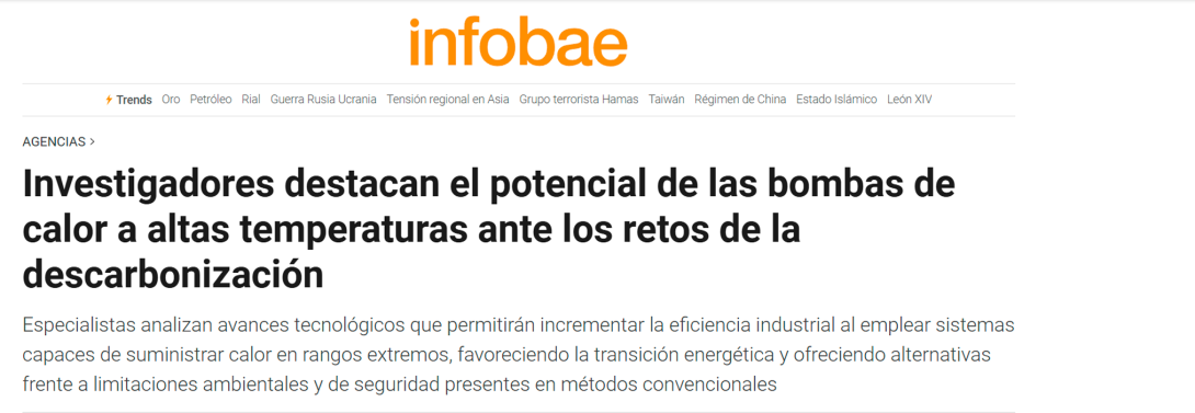Investigadores destacan el potencial de las bombas de calor a altas temperaturas ante los retos de la descarbonización