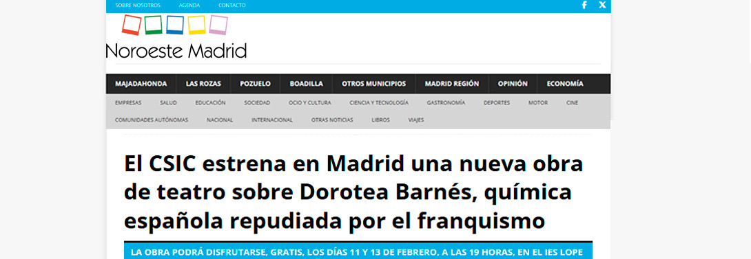 El CSIC estrena en Madrid una nueva obra de teatro sobre Dorotea Barnés, química española repudiada por el franquismo