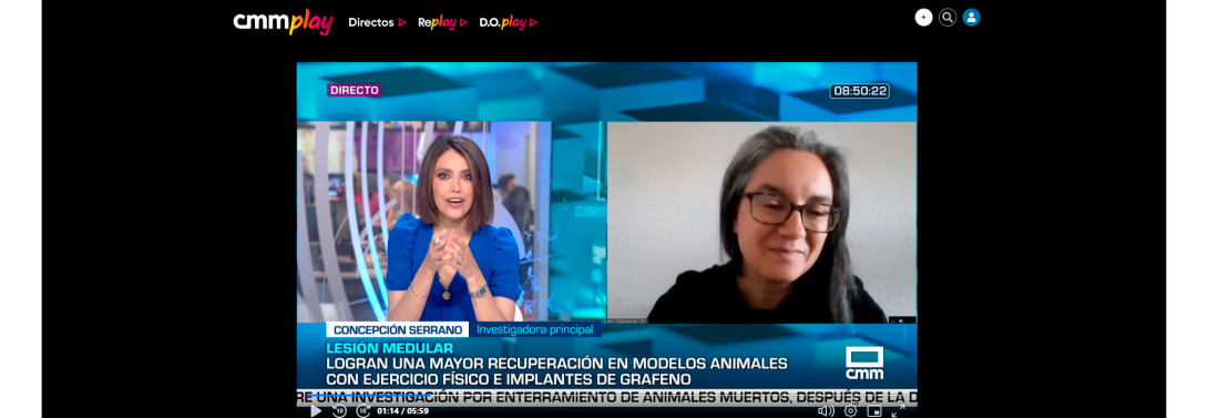 Imagen de la entrevista a Conchi Serrano en la TV de Castilla la Mancha