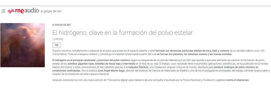 Entrevista a Martín Gago en RNE